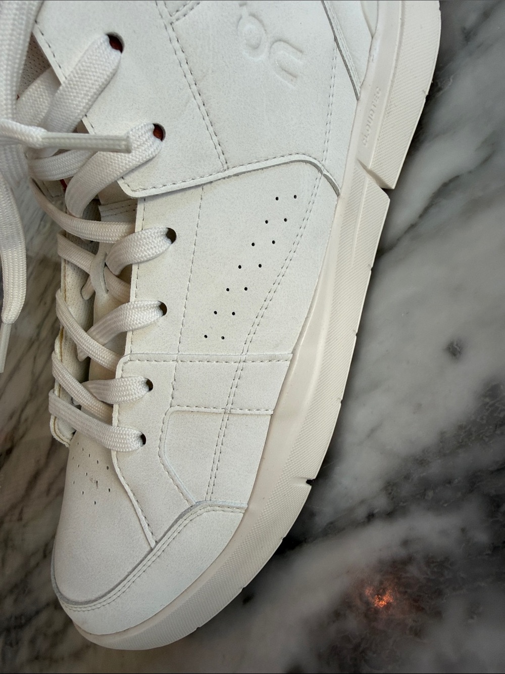 On Running the Roger White Sneakers with Tan Accents - Picture 9 of 11